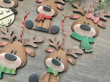 Load image into Gallery viewer, Reindeer Merry Christmas Ornament File SVG, Santa Elf Candy Cane Rudolph, Presents Tiered Tray, Glowforge, LuckyHeartDesignsCo
