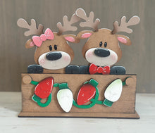 Load image into Gallery viewer, Reindeer Cheer Holiday Door Sign Interchangeable File, SVG, Christmas, Rudolph, Santa, Lights Seasonal Home Welcome, glowforge
