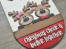 Load image into Gallery viewer, Reindeer Cheer Holiday Door Sign Interchangeable File, SVG, Christmas, Rudolph, Santa, Lights Seasonal Home Welcome, glowforge
