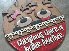 Load image into Gallery viewer, Reindeer Cheer Holiday Door Sign Interchangeable File, SVG, Christmas, Rudolph, Santa, Lights Seasonal Home Welcome, glowforge
