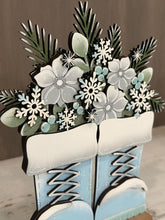 Load image into Gallery viewer, Winter Foliage Boots Foliage Standing File SVG, Floral, Snowflake, Snow, Berries, Greens, Tree, Holiday, Glowforge, LuckyHeartDesignsCo
