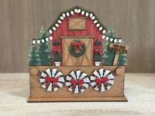 Load image into Gallery viewer, Farm Christmas Holiday Door Sign Interchangeable File, SVG, Barn, Tree, Wreath, Windmill, Lights, Seasonal Home Welcome, glowforge
