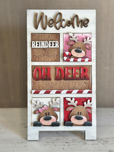 Load image into Gallery viewer, Reindeer Candy Cane MINI Interchangeable Leaning Sign File SVG, Christmas, Santa, Rudolph, Deer, Tiered Tray Glowforge, LuckyHeartDesignsCo
