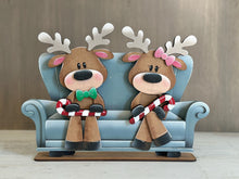 Load image into Gallery viewer, Reindeer Merry Shelf Hanging File SVG, Ledge, Chair, Couch, Christmas, Santa, Rudolph, Hanger, Tiered Tray Glowforge LuckyHeartDesignsCo
