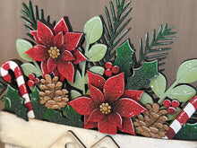Load image into Gallery viewer, Christmas Foliage Flower Basket Interchangeable File SVG, TINY Holiday, Candy Cane, Holly, Poinsettia Flower, Glowforge, LuckyHeartDesignsCo
