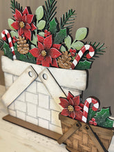 Load image into Gallery viewer, Christmas Foliage Flower Basket Interchangeable File SVG, TINY Holiday, Candy Cane, Holly, Poinsettia Flower, Glowforge, LuckyHeartDesignsCo
