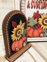 Load image into Gallery viewer, Fall Foliage Tall Arch Sign Interchangeable File SVG, TINY, INSERT only Fall, Pumpkins Sunflower Glowforge, Holiday, LuckyHeartDesignsCo
