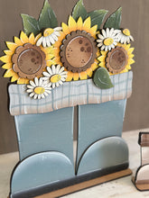 Load image into Gallery viewer, Boots Plaid Flower Basket Interchangeable File SVG, TINY, Fall, Home Decor, Christmas, Seasonal, Holiday, Glowforge, LuckyHeartDesignsCo
