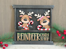 Load image into Gallery viewer, Reindeer Candy Cane Wall Collage Shelf Holder Interchangeable Sign File Glowforge, Santa, Rudolph Christmas Standing, LuckyHeartDesignsCo
