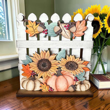 Load image into Gallery viewer, Fall Foliage Holiday Door Sign Interchangeable File, SVG Pumpkins Patch, Sunflower, Acorn, Leaves, Farm, Seasonal, Home, Welcome, glowforge
