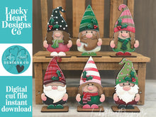 Load image into Gallery viewer, Gnome Eyes Christmas Standing File SVG, Rudolph, Elf, Snowman, Girl, Boy, Glowforge, LuckyHeartDesignsCo
