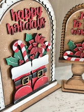 Load image into Gallery viewer, Christmas Foliage Tall Arch Sign Interchangeable File SVG, TINY, INSERT only, Holly, Glowforge, Holiday, Tiered Tray LuckyHeartDesignsCo
