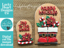 Load image into Gallery viewer, Christmas Foliage Tall Arch Sign Interchangeable File SVG, TINY, INSERT only, Holly, Glowforge, Holiday, Tiered Tray LuckyHeartDesignsCo
