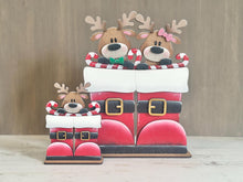 Load image into Gallery viewer, Reindeer Cheer Christmas For The Flower Basket Interchangeable File SVG, TINY Santa Tree Lights Tiered Tray, Glowforge, LuckyHeartDesignsCo
