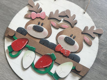 Load image into Gallery viewer, Reindeer Cheer Holiday Door Sign Interchangeable File, SVG, Christmas, Rudolph, Santa, Lights Seasonal Home Welcome, glowforge
