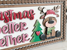 Load image into Gallery viewer, Reindeer Love Christmas Interchangeable Leaning Sign File SVG, Glowforge, Rudolph, Santa, Wreath, Lights, Tree, Holiday, LuckyHeartDesignsCo
