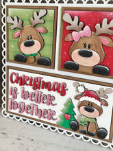 Load image into Gallery viewer, Reindeer Love Christmas Interchangeable Leaning Sign File SVG, Glowforge, Rudolph, Santa, Wreath, Lights, Tree, Holiday, LuckyHeartDesignsCo
