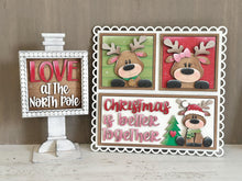 Load image into Gallery viewer, Reindeer Love Christmas Interchangeable Leaning Sign File SVG, Glowforge, Rudolph, Santa, Wreath, Lights, Tree, Holiday, LuckyHeartDesignsCo
