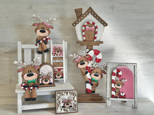 Load image into Gallery viewer, Reindeer Candy Cane Birdhouse Interchangeable File SVG, Presents, Santa, Rudolph Seasonal Holiday, Glowforge, Laser, LuckyHeartDesignsCo
