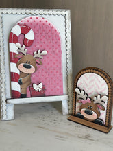 Load image into Gallery viewer, Reindeer Candy Cane Tall Arch Sign Interchangeable File SVG, TINY, INSERT only Rudolph, Christmas, Glowforge, Holiday, LuckyHeartDesignsCo
