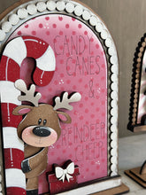Load image into Gallery viewer, Reindeer Candy Cane Tall Arch Sign Interchangeable File SVG, TINY, INSERT only Rudolph, Christmas, Glowforge, Holiday, LuckyHeartDesignsCo
