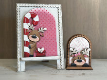 Load image into Gallery viewer, Reindeer Candy Cane Tall Arch Sign Interchangeable File SVG, TINY, INSERT only Rudolph, Christmas, Glowforge, Holiday, LuckyHeartDesignsCo
