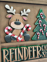 Load image into Gallery viewer, Reindeer Candy Cane Wall Collage Shelf Holder Interchangeable Sign File Glowforge, Santa, Rudolph Christmas Standing, LuckyHeartDesignsCo
