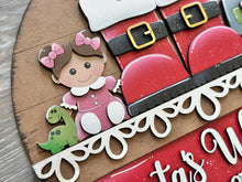 Load image into Gallery viewer, Santa Boots Toys Holiday Door Sign Interchangeable File, SVG, Christmas, Robot, Presents Bear Football Doll Seasonal Home Welcome, glowforge
