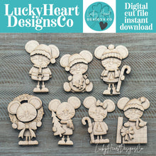 Load image into Gallery viewer, Mouse Merry Christmas Standing File SVG, Glowforge 'Twas The Night Before, Tree, Candy Cane, Present, Wreath, Ornament, LuckyHeartDesignsCo
