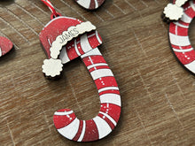 Load image into Gallery viewer, Candy Cane Alphabet Christmas Ornament File SVG, Letters, Stocking Tag, Craft, Kids, Santa, Glowforge, LuckyHeartDesignsCo
