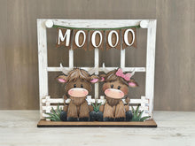 Load image into Gallery viewer, Happy Highland Holiday Door Sign Interchangeable File, SVG Cow, Farm, Fence, Home, Seasonal, Home, Welcome, glowforge
