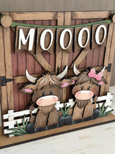 Load image into Gallery viewer, Happy Highland Holiday Door Sign Interchangeable File, SVG Cow, Farm, Fence, Home, Seasonal, Home, Welcome, glowforge
