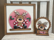 Load image into Gallery viewer, Reindeer Merry Christmas Snow Globe Interchangeable File SVG, TINY, Rudolph, Candy Cane, Glowforge, Santa, Tiered Tray LuckyHeartDesignsCo
