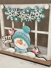 Load image into Gallery viewer, Snowman Holiday Door Sign Interchangeable File, SVG, Christmas, Winter, Snowmen, Bird, Cardinal, Seasonal Home Welcome, glowforge
