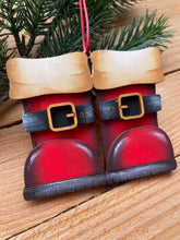 Load image into Gallery viewer, Santa Boots Christmas Ornament File SVG, Tree, Holly, Stocking, Gift, Personalized, Glowforge, LuckyHeartDesignsCo
