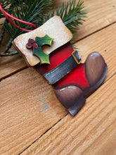 Load image into Gallery viewer, Santa Boots Christmas Ornament File SVG, Tree, Holly, Stocking, Gift, Personalized, Glowforge, LuckyHeartDesignsCo

