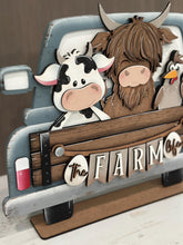 Load image into Gallery viewer, Farmhouse Truck Holiday Door Sign Interchangeable File, SVG, Standing Farm Christmas, backer Fall, Seasonal, glowforge, LuckyHeartDesignsCo
