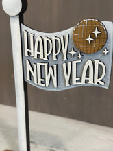 Load image into Gallery viewer, New Year Flag Interchangeable File SVG, Ball Drop, January, Winter, Celebrate, Highland, Seasonal, Holiday, Glowforge, LuckyHeartDesignsCo
