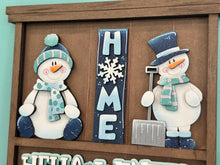 Load image into Gallery viewer, Winter Snowman Wall Collage Shelf Holder Interchangeable Sign File Glowforge, Snowmen, Frosty, Let It Snow, Standing, LuckyHeartDesignsCo
