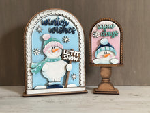 Load image into Gallery viewer, Let It Snow Snowman Tall Arch Sign Interchangeable File SVG, TINY, INSERT only Snowmen Winter Glowforge, Holiday, Tiered LuckyHeartDesignsCo
