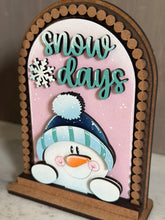 Load image into Gallery viewer, Let It Snow Snowman Tall Arch Sign Interchangeable File SVG, TINY, INSERT only Snowmen Winter Glowforge, Holiday, Tiered LuckyHeartDesignsCo

