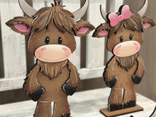 Load image into Gallery viewer, Happy Highland Cow Couple Standing File SVG, Cow, Farm, Tiered Tray Glowforge, LuckyHeartDesignsCo
