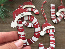 Load image into Gallery viewer, Candy Cane Alphabet Christmas Ornament File SVG, Letters, Stocking Tag, Craft, Kids, Santa, Glowforge, LuckyHeartDesignsCo
