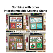 Load image into Gallery viewer, Dairy Cow Christmas Interchangeable Leaning Sign File SVG, Farm Tree, Glowforge, Santa, LuckyHeartDesignsCO
