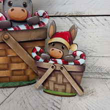 Load image into Gallery viewer, Donkey Christmas For The Flower Basket Interchangeable File SVG (Original and TINY) Santa, Cow, Horse, Farm Glowforge LuckyHeartDesignsCo

