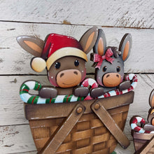 Load image into Gallery viewer, Donkey Christmas For The Flower Basket Interchangeable File SVG (Original and TINY) Santa, Cow, Horse, Farm Glowforge LuckyHeartDesignsCo
