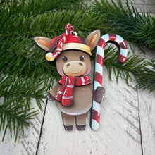 Load image into Gallery viewer, Donkey Christmas Ornament File SVG, Glowforge, Cow, Cowbell, Farm, Horse, LuckyHeartDesignsCo
