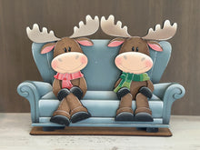 Load image into Gallery viewer, Moose Shelf Hanging File SVG, Ledge, Chair, Couch, Christmas, Winter, Santa, Rudolph, Hanger, Tiered Tray Glowforge LuckyHeartDesignsCo
