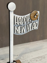 Load image into Gallery viewer, New Year Flag Interchangeable File SVG, Ball Drop, January, Winter, Celebrate, Highland, Seasonal, Holiday, Glowforge, LuckyHeartDesignsCo
