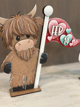 Load image into Gallery viewer, Valentines Flag Interchangeable File SVG, Heart, February, Love, Be Mine, Bear, Highland, Seasonal, Holiday, Glowforge, LuckyHeartDesignsCo
